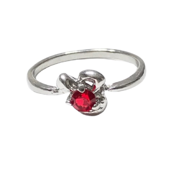 New Silver Ruby Ring Size 6